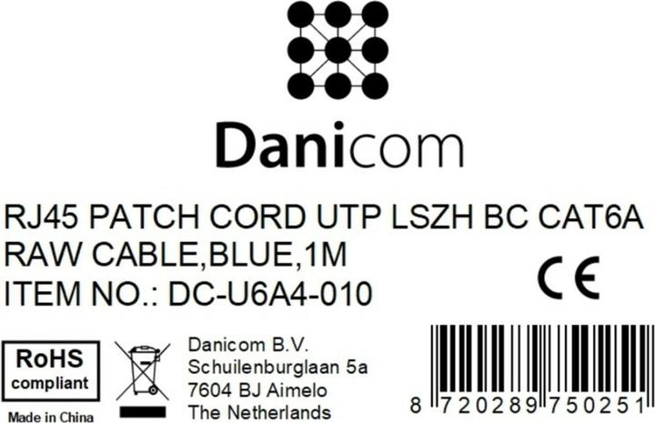 Produktbild Dsit CAT6a Netzwerkkabel 100% Kupfer (CAT6a, 1 m)