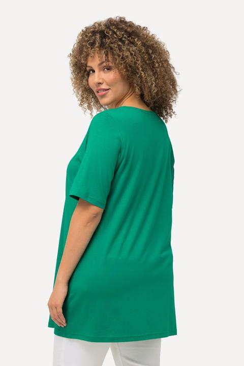 Produktbild Ulla Popken T-Shirt, Zierfalten, A-Linie, Rundhals, Halbarm, Modal (42, 44)