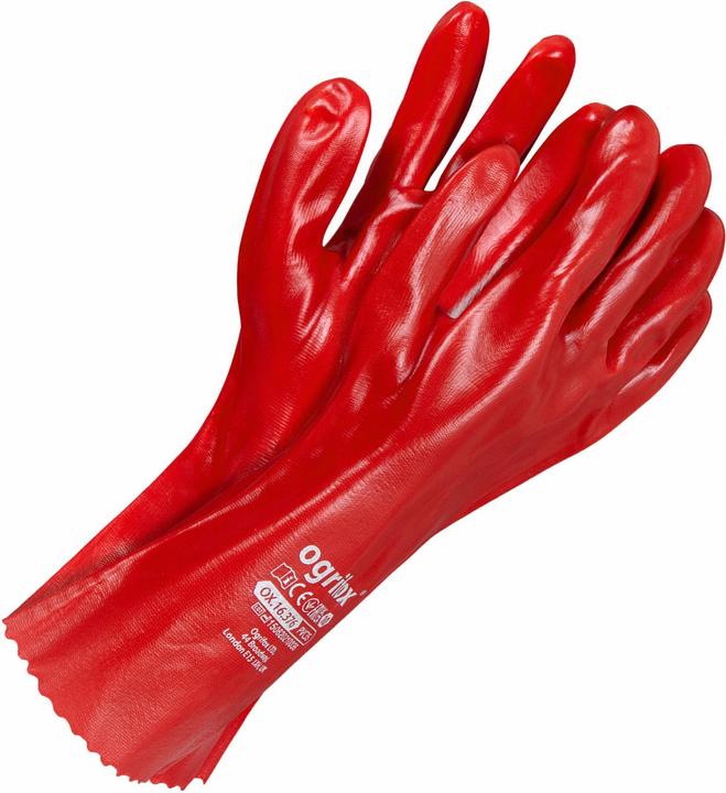 RAW PVC gloves red long 35 cm Roz 10 (10)