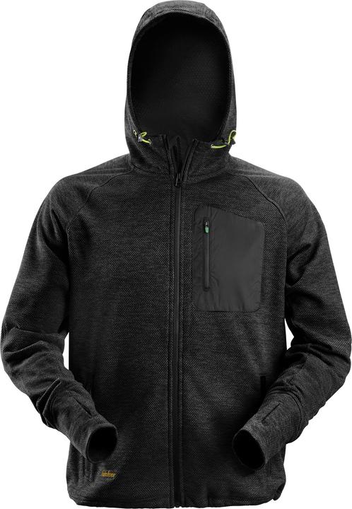 Snickers Flexiwork, Fleece Hoodie, Zwart - Zwart (0404) XXXL (3XL)