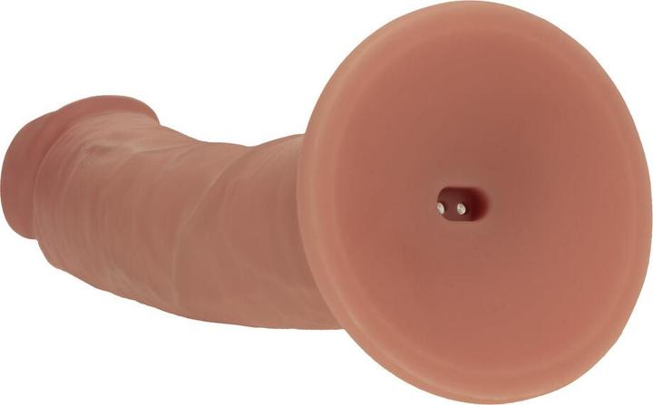 Produktbild RealRock Dual Density Silicone Curved Realistic Vibrating Dildo with Suction Cup - 8 / 20,3 cm - Tan