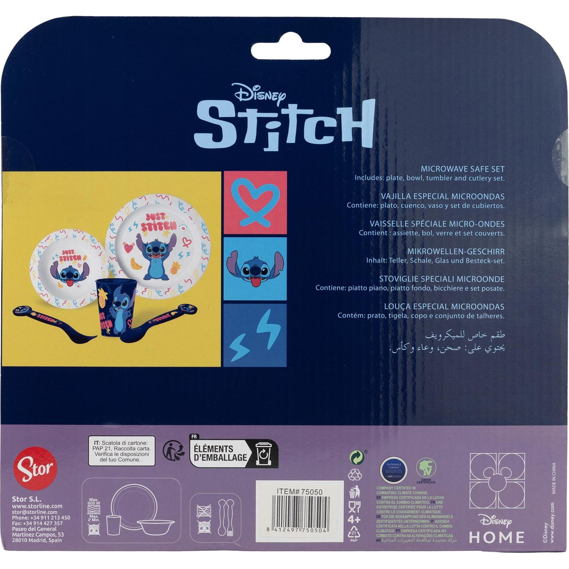 Thumbnail - Stor, Kindergeschirr + Kinderbesteck, Stitch - Geschirr-Set 5-teilig