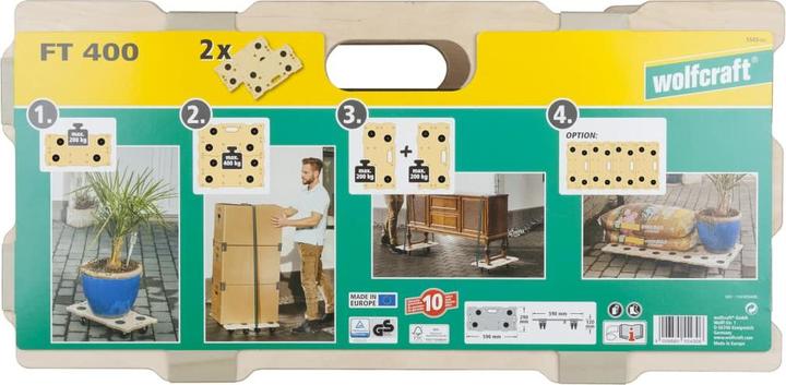 Produktbild wolfcraft wolfcraft 2 Puzzle Boards, Möbelroller FT 400 (200 kg)