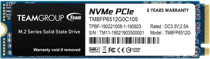 Actual product image Team Group MP33 (512 GB, M.2 2280)