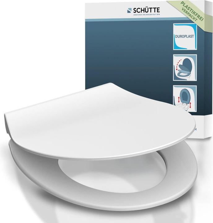Produktbild Schütte WC Sitz Duroplast WC-Sitz SLIM WHITE Absenkautomatik Schnellverschluss Quick Release 82700 Weiss