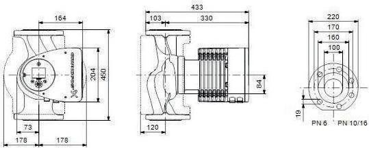 Image du produit Grundfos Circulateur de chauffage Grundf MAGNA3 F Fl 230 V PN 6 Type 100-120 F DN 100 450mm (Pompe à débit)