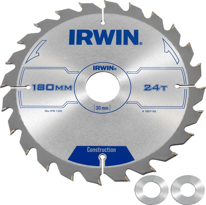 Produktbild Irwin IRW1897195 180 x 30 mm, 24 Zähne Kreissägeblatt mit ATB Zahn Mahlgrössen