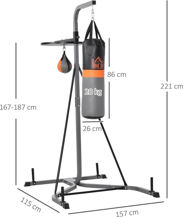 Produktbild Homcom Boxsackständer mit Punchingball (44 kg)