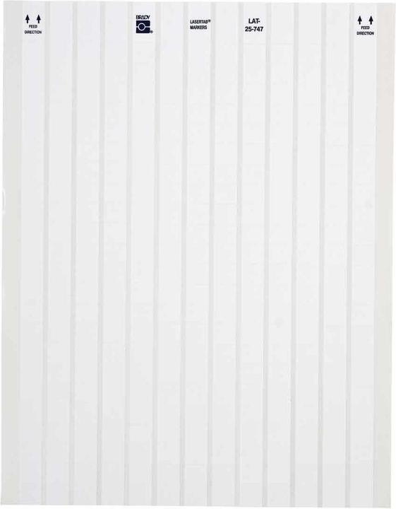 Actual product image Brady LAT-25-747-10, polyester, matt, white, 12.7 x 11.1mm, permanent adhesive, US-Letter(10000 E.)