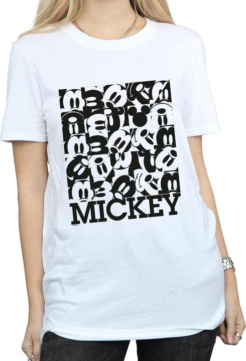 Actual product image Disney Womens/Ladies Mickey Mouse Grid Cotton Boyfriend T-Shirt (XXL)