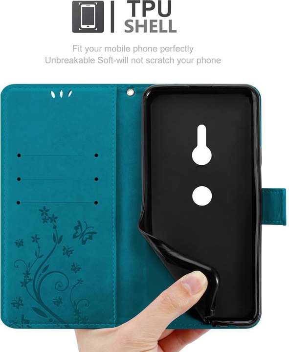 Actual product image Cadorabo Flower Book Cover (Sony Xperia XZ3)