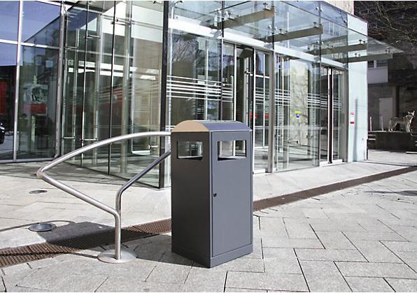 Immagine prodotto Contenitore per rifiuti con posacenere, capacità 90 l, grigio antracite. (90 l)
