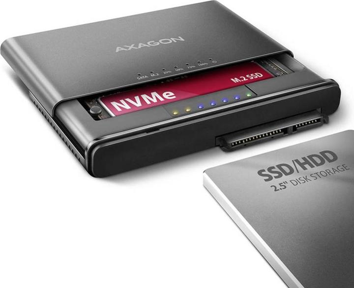Produktbild Axagon ADSA-CC USB-C - NVMe M.2 SSD & SATA 2.5"/3.5" SSD/HDD CLONE MASTER