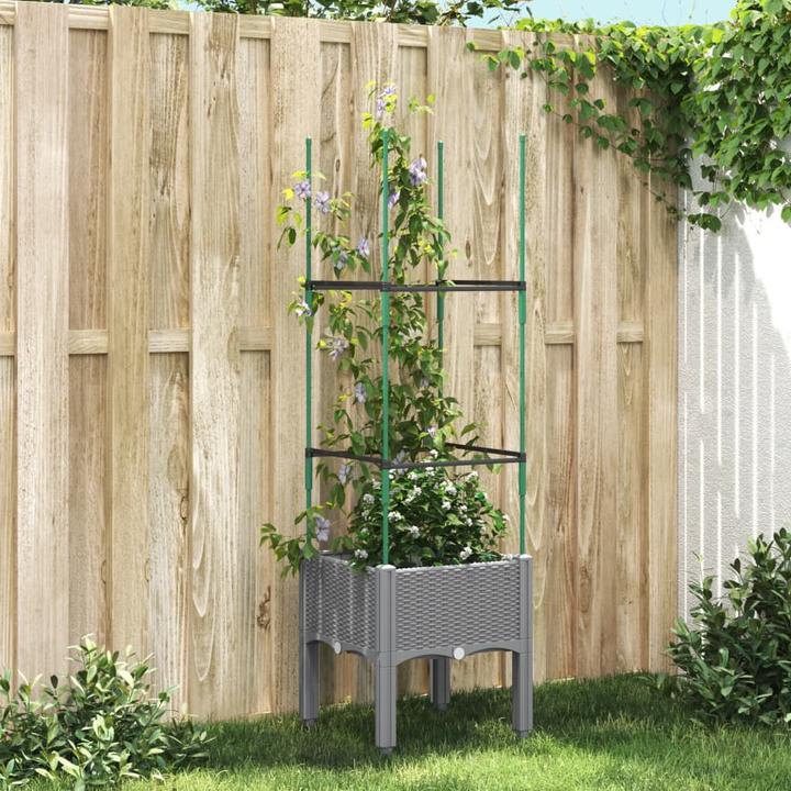 Image du produit vidaXL Bac à plantes avec treillis PP