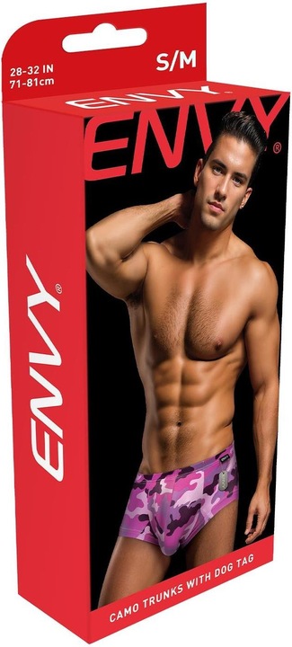 Actual product image Envy Xgen Camo Trunks With Dog Tag-Pink-L/Xl Waist 36" - 40" (XL)