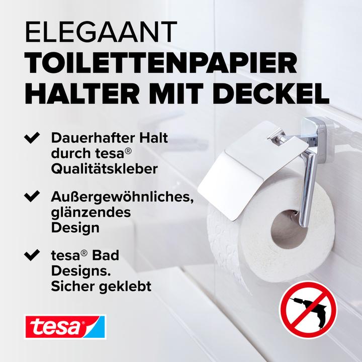 Produktbild tesa ELEGAANT Toilettenrollenhalter inkl. Klebelösung ohne Bohren