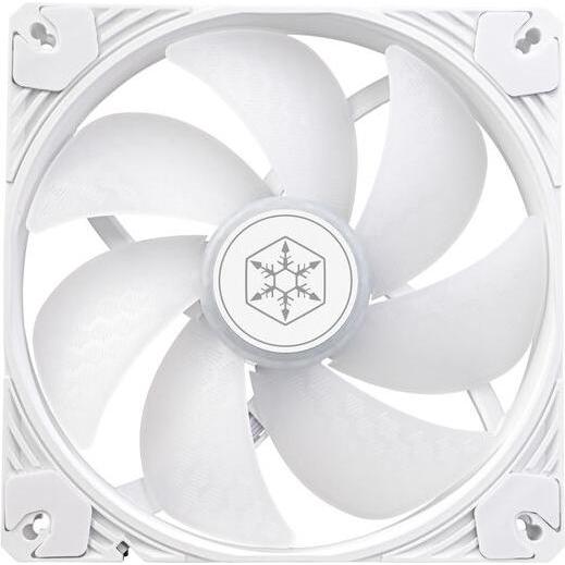 Silverstone SST-SF140W-ARGB - Ventola Shark Force Performance enhanced PWM ARGB da 140 mm, bianca (140 mm), Ventola PC, Bianco