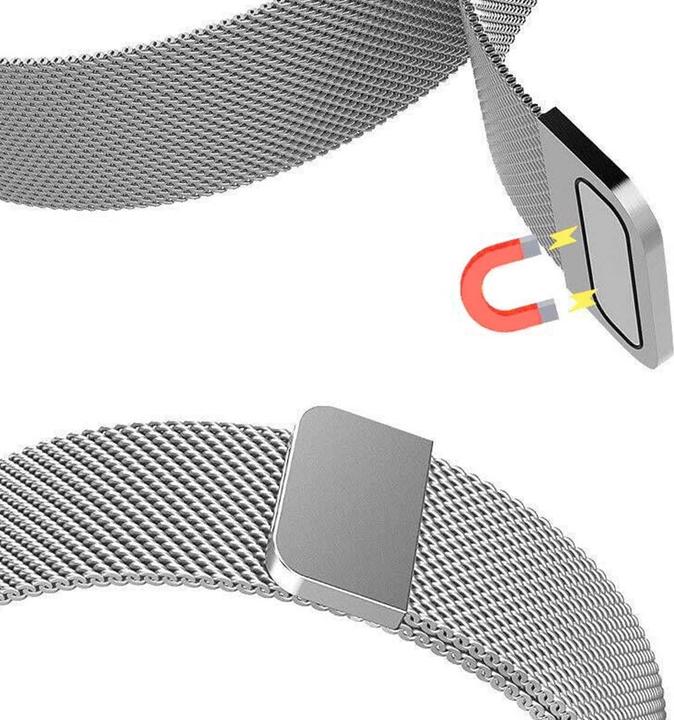 Image du produit Devia Bracelet élégant milanais pour Apple Watch 49mm/ 45mm/ 44mm/ 42mm argenté (Acier inoxydable)
