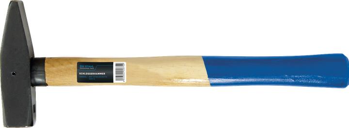Produktbild SW-Stahl 50905L Schlosserhammer mit Stielschutz I Werkzeughammer aus Hickoryholz I Hammer mit Kopfge (500 g)