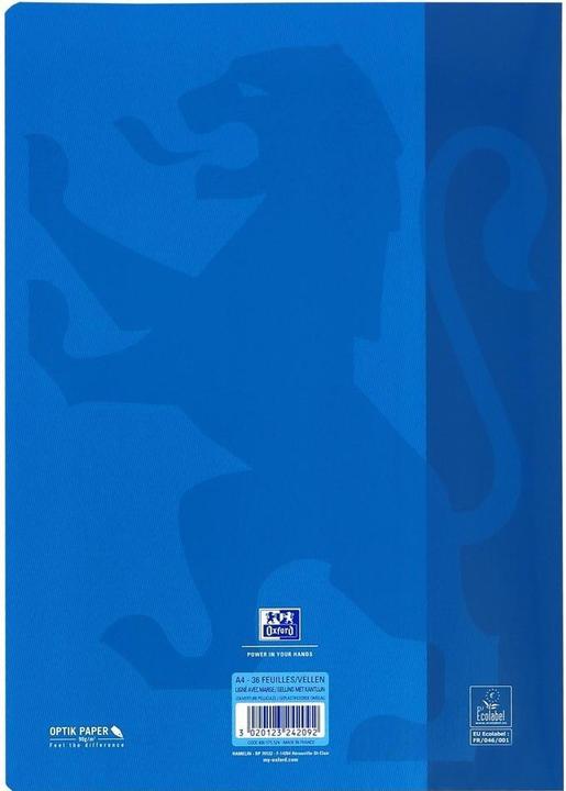 Image du produit Oxford Cahier d'école (A4, À rayures, Couverture rigide)