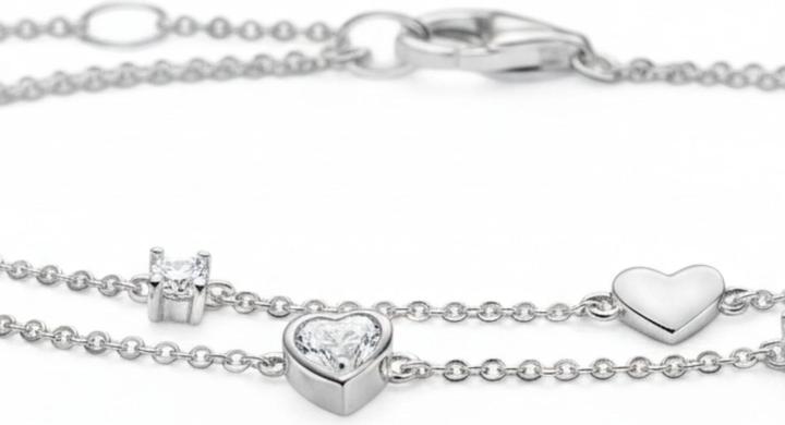 Immagine prodotto Thomas Sabo Bracciale con cuori e pietre bianche (19 cm, Argento 925)