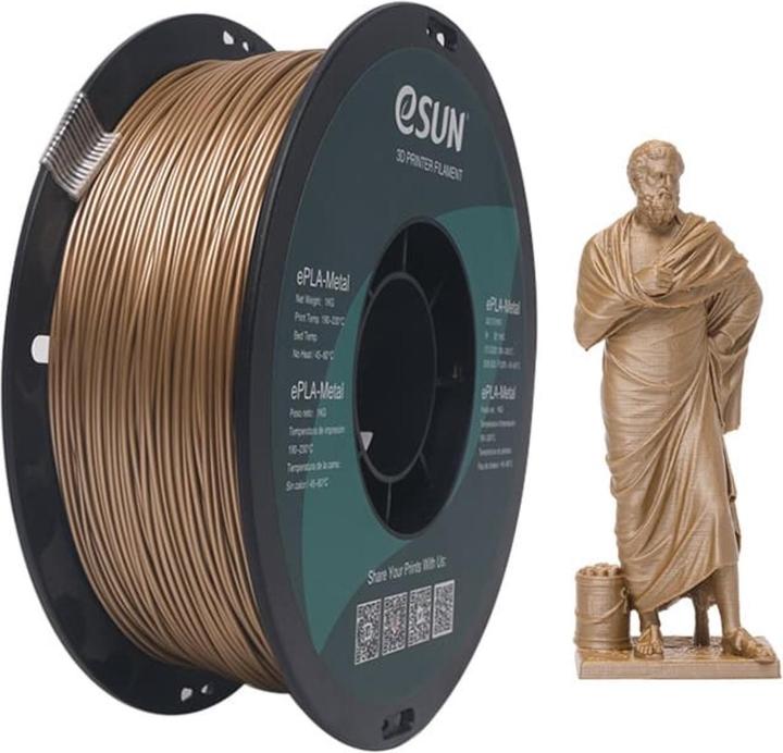 Actual product image eSUN ePLA-Metal Bronze Filament 1.75mm 1Kg (PLA+, 1.75 mm, 1000 g, Gold)
