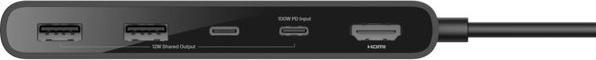 Actual product image Belkin CONNECT USB-C 7-in-1 mit Dual USB-C Ports,schw.AVC023hqBK (USB-C, 7 ports)