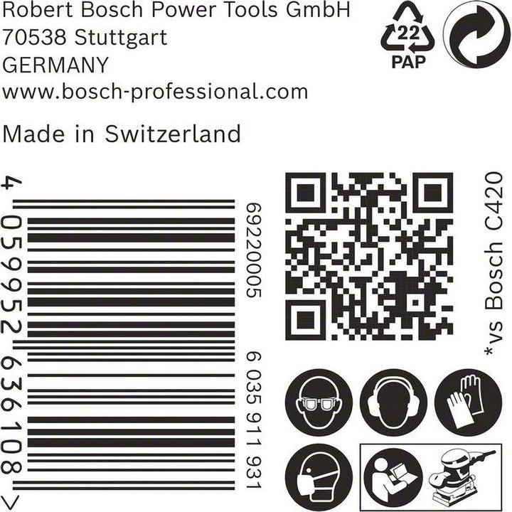 Productafbeelding Bosch Professional Zubehör 2608901660 Schuurpapier voor vlakschuurmachine korrel 40 L x B 133 mm 80 50 (40)