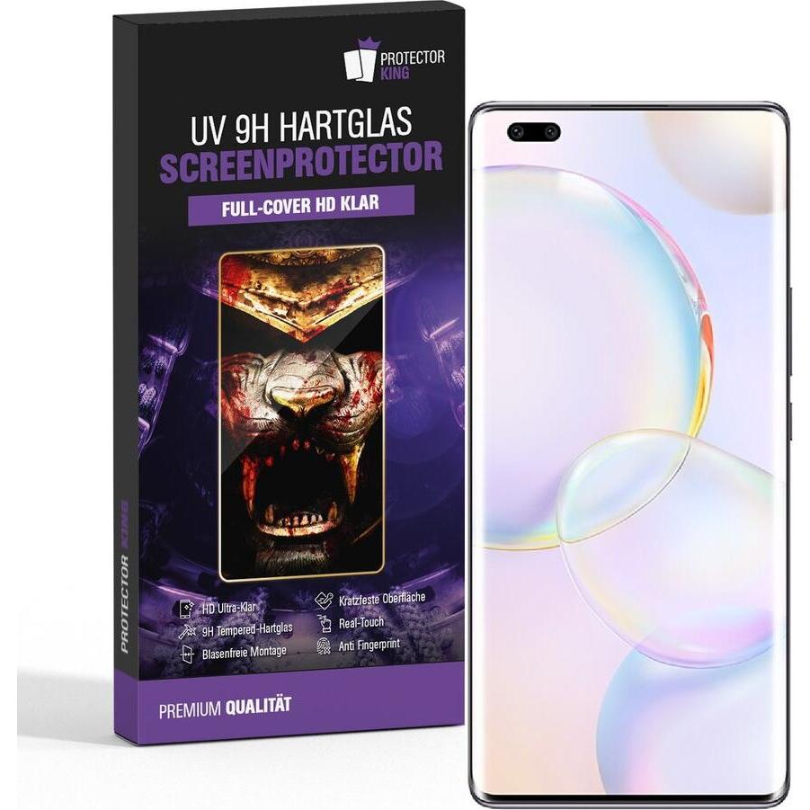 Protectorking 1x UV Liquid Echtes Tempered 9H Panzerhartglas 3D KLAR (1 Stück, Honor 50 Pro), Smartphone Schutzfolie