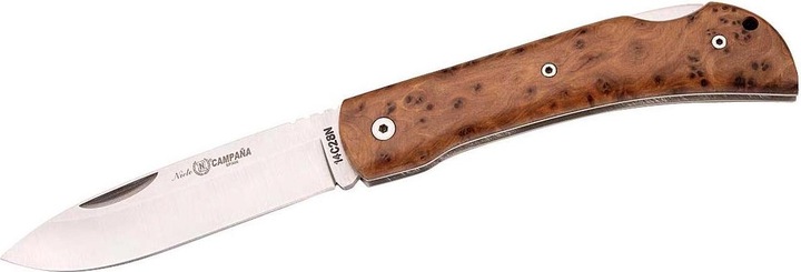 Immagine prodotto Nieto Coltello CAMPANA, acciaio Sandvik 14C28N, chiusura posteriore, scaglie in legno di thuja, molla