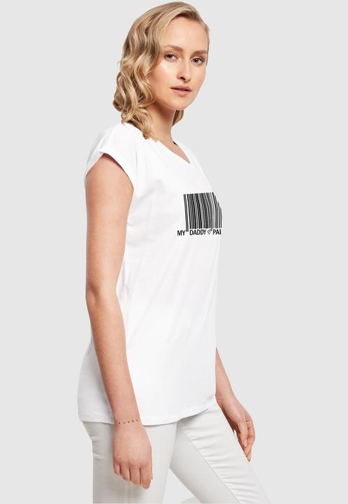 Actual product image Merchcode Ladies Dad Pay Barcode Extended Shoulder Tee - 112361 (XL)