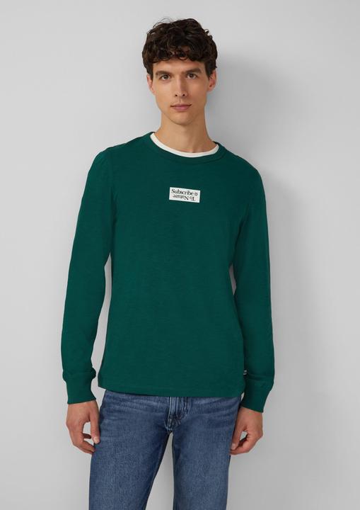 Produktbild s.Oliver T-Shirt Longsleeve mit Flammgarnstruktur und Frontprint (S)