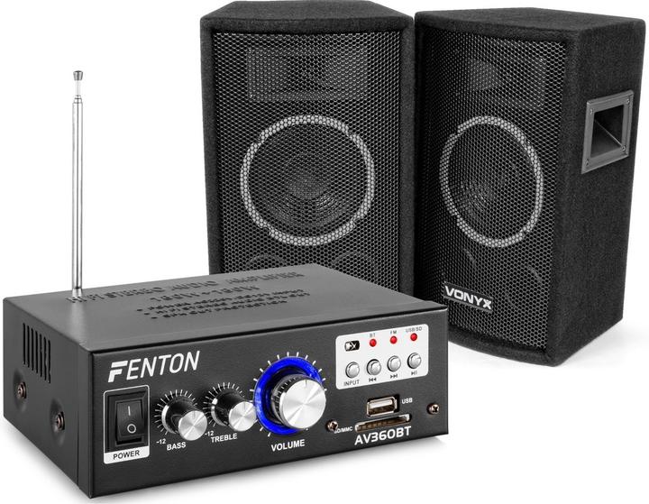 Immagine prodotto Vonyx Skytec SL6-Lautsprecher-Set mit AV-360-Verstärker und Kabeln (Passivo)