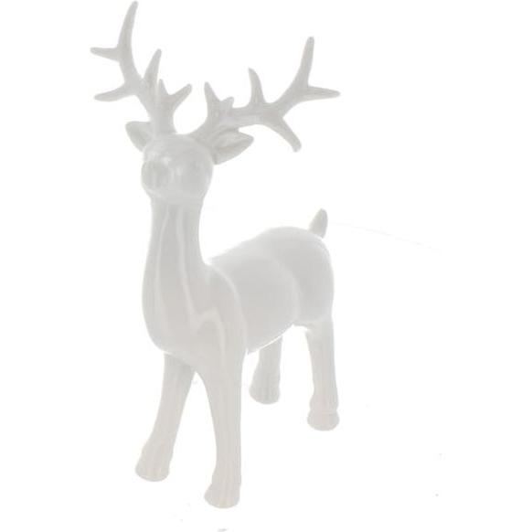 MICA Living, Weihnachtsdeko, Hirsch weiss - aus Keramik - ca. 14,5 x 6,5 x 23,5 cm