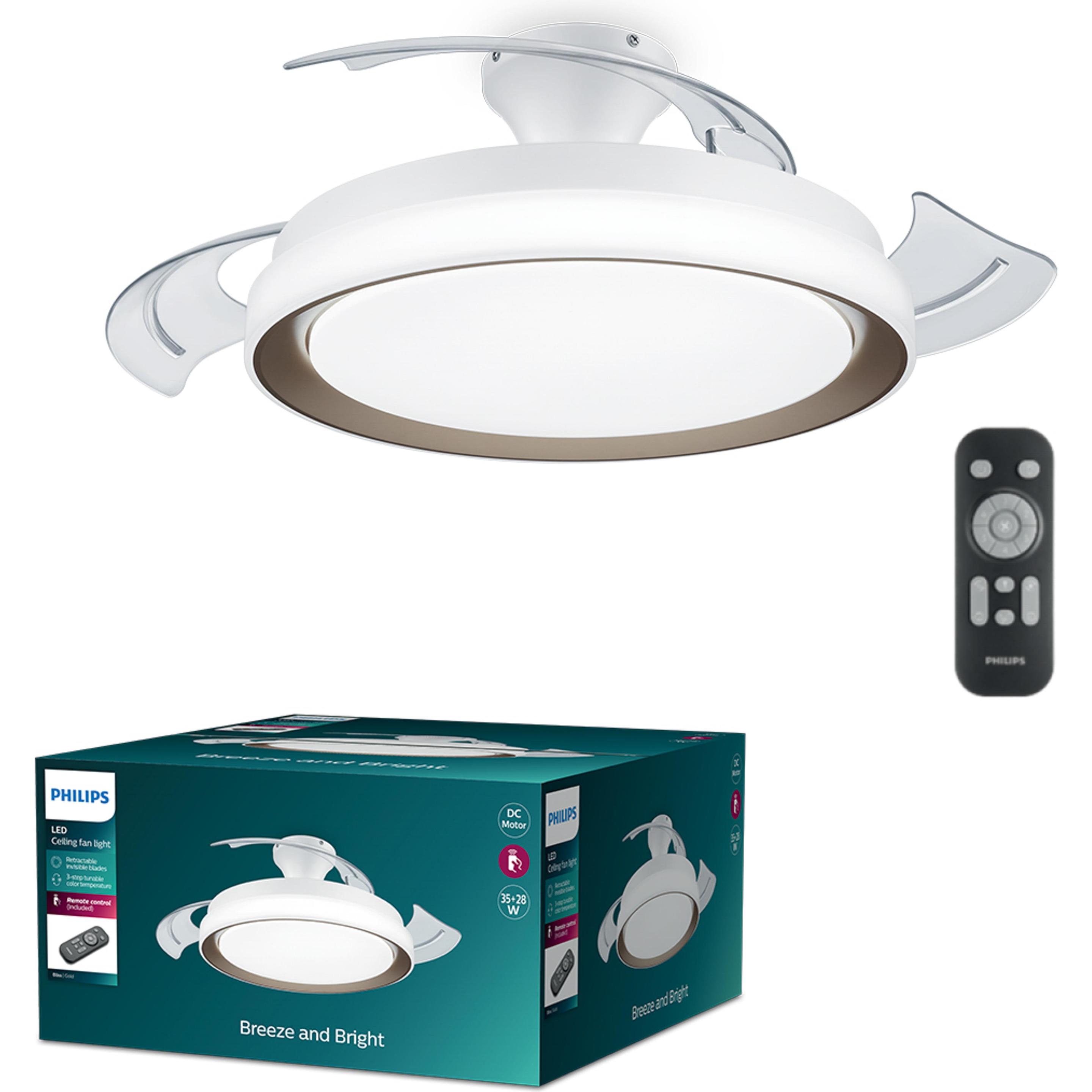 Philips Bliss Deckenventilator 28 W, 35 W (Ø x H) 510 mm x 418 mm Gold, Ventilator, Gold