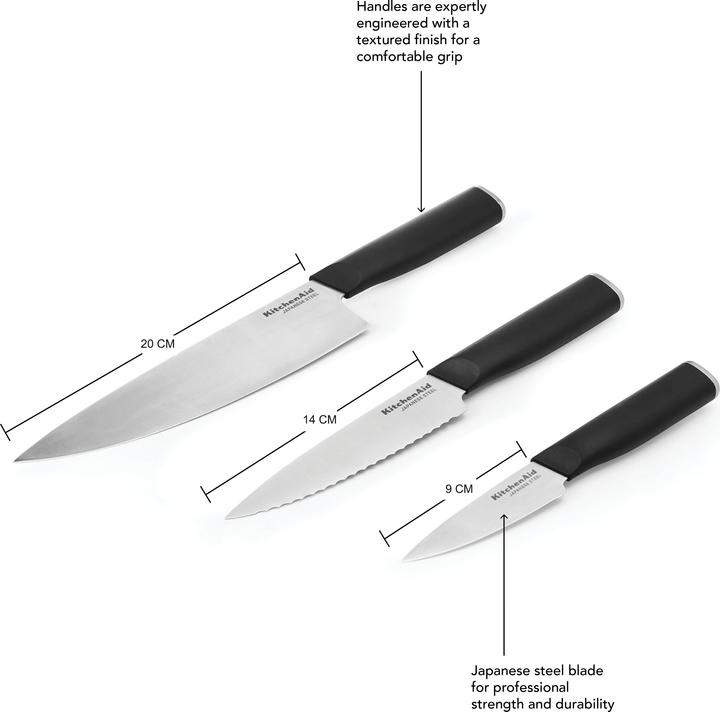 Produktbild KitchenAid Classic 3-Piece Cooking Knife Set (20 cm)