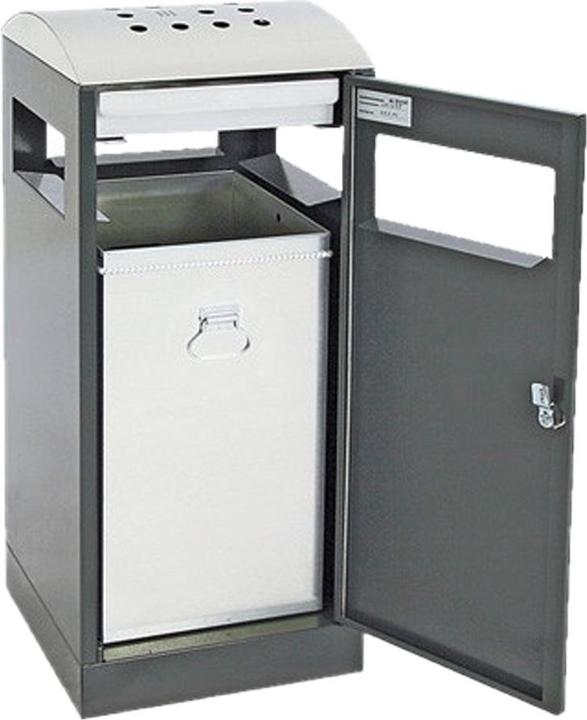 Actual product image Waste collector with ashtray, capacity 40 l, charcoal. (40 l)