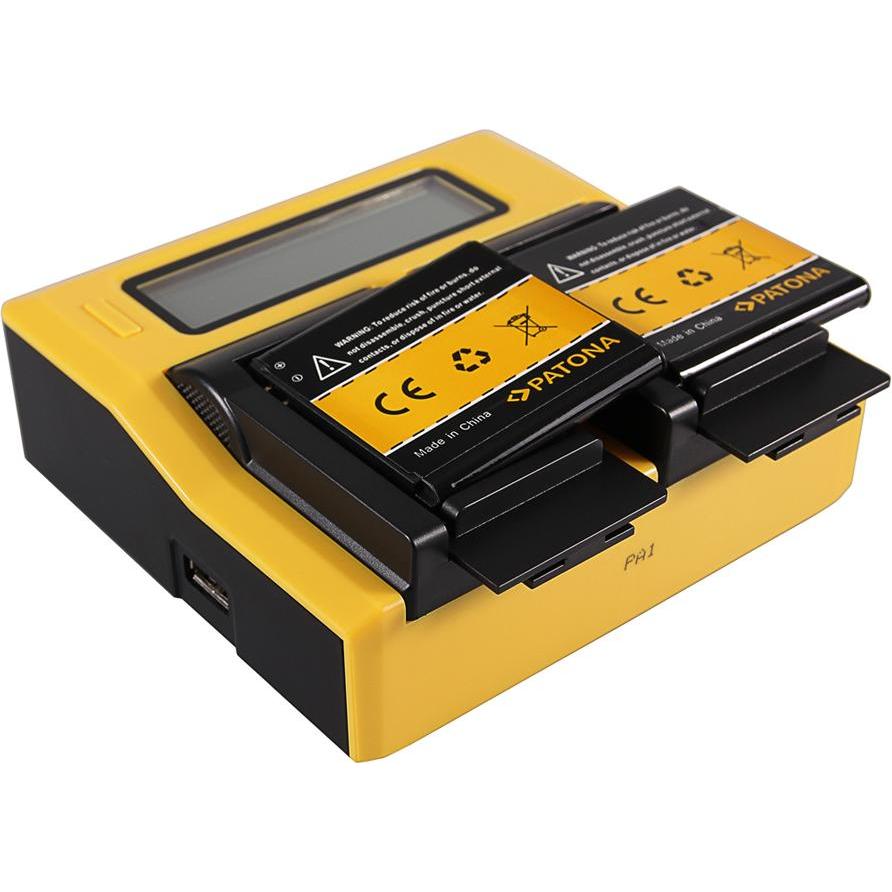 Patona Caricatore USB doppio LCD per Samsung B740E Galaxy NX mini NXF1 S4 Zoom S4 Zoom LTE SMC101 (Caricabatterie per fotocamere), Alimentatore fotoca