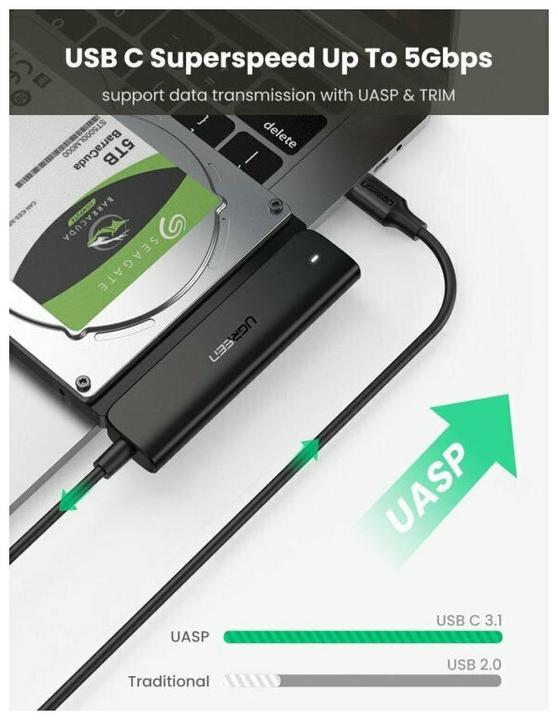 Immagine prodotto Ugreen Adattatore da USB-C a SATA 3.0 per HDD SSD da 2,5" SATA