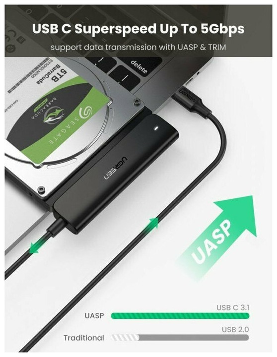 Produktbild Ugreen USB-C auf SATA 3.0 Adapter