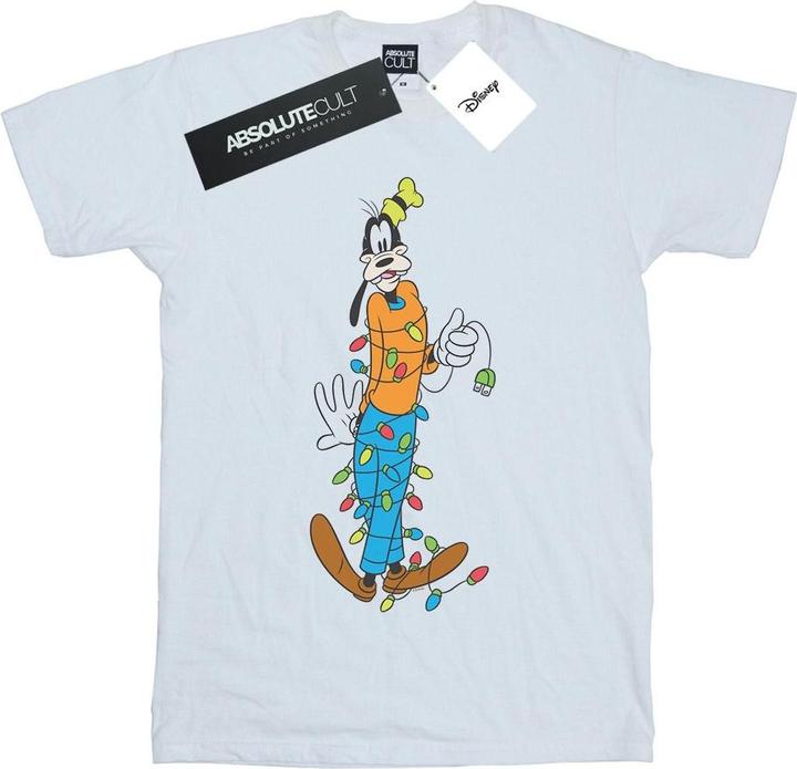Actual product image Disney Girls Goofy Christmas Lights Cotton T-Shirt (128)
