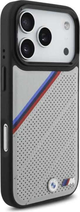 Produktbild BMW Etui M Tricolor Metal Logo MagSafe do iPhone 17 Pro szary (Apple iPhone 17 Pro)