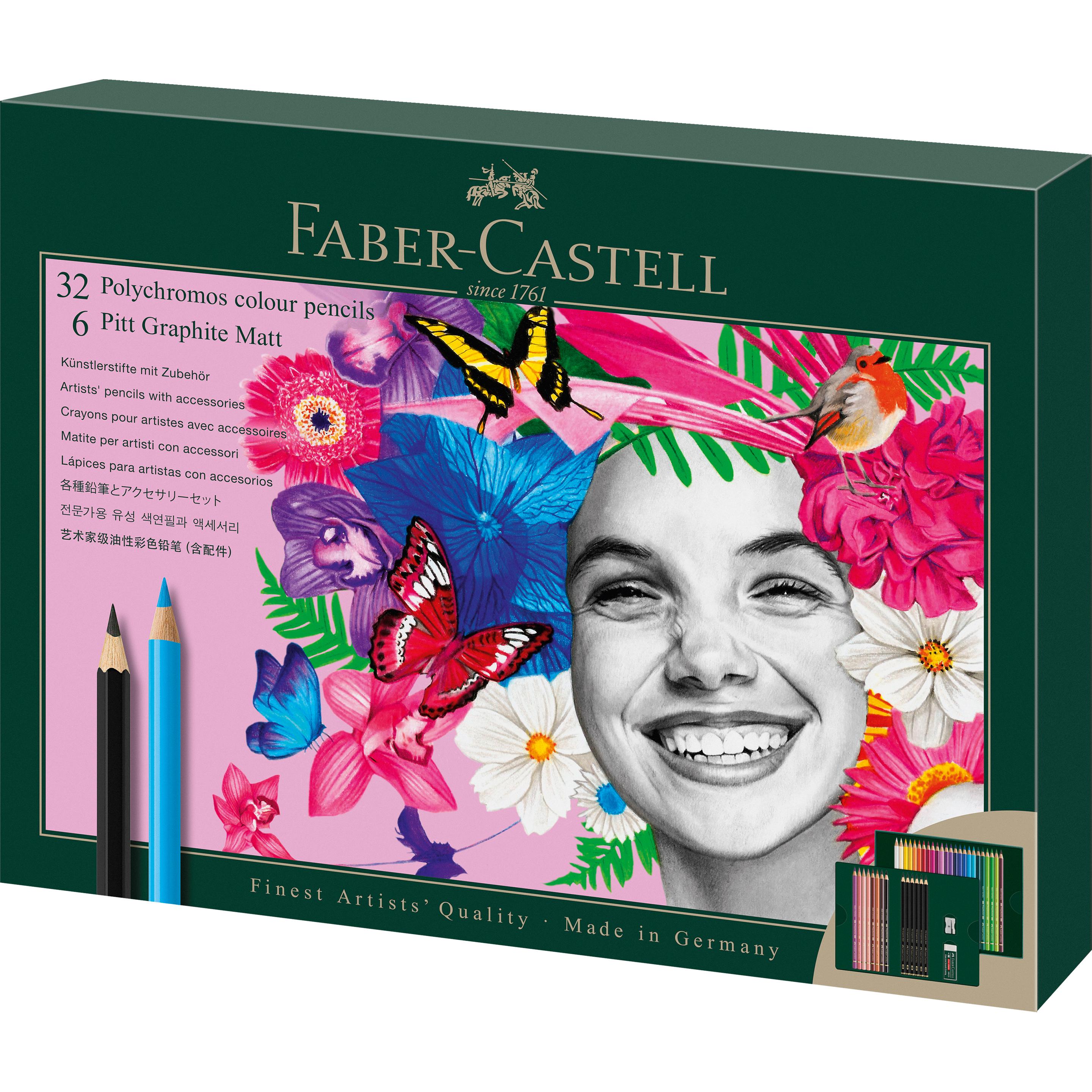 Faber-Castell, Malstifte, Polychromos & Pitt Graphite Matt 40er (Mehrfarbig, 40 x)