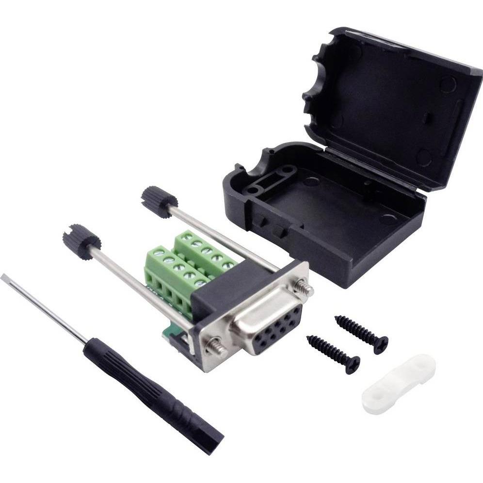 Thumbnail - Tru Components T190C4089 D-SUB Buchsenleisten-Set Polzahl 9 Schrauben 1 St., Elektronikkabel + Stecker, Schwarz