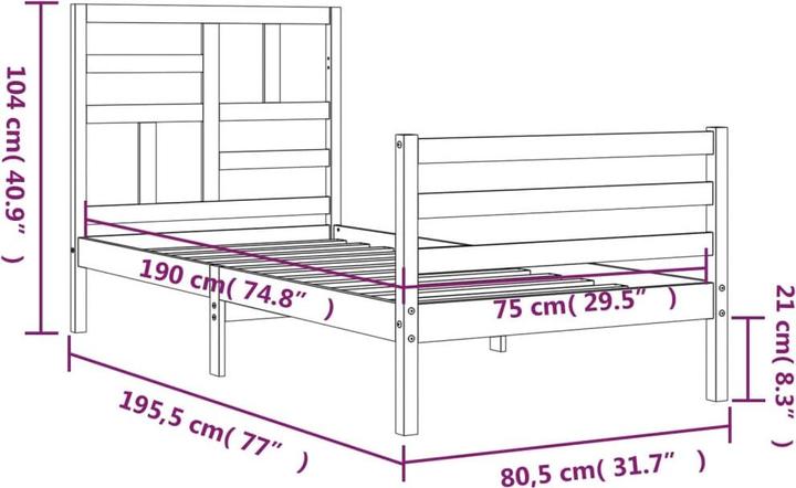 Produktbild vidaXL Achim (75 x 190 cm)