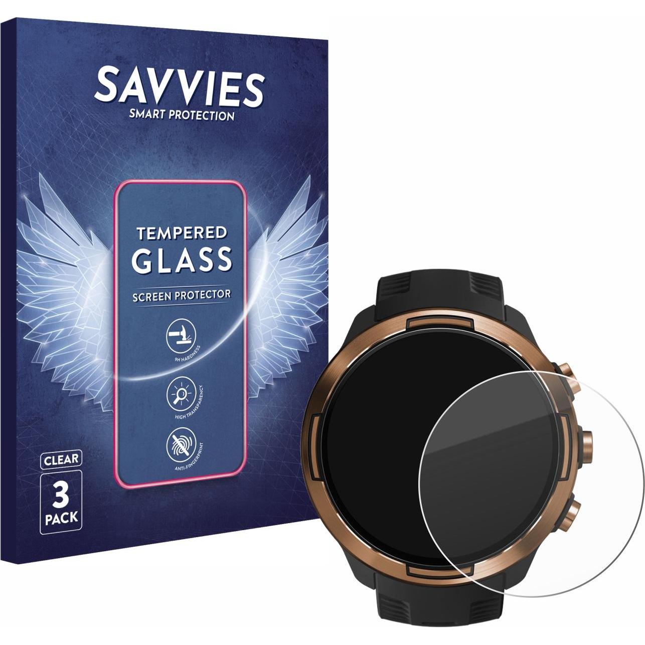 Thumbnail - Savvies Panzerglas Hartglas Displayschutz, Smartwatch Schutzfolie, Transparent