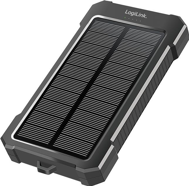 Image du produit LogiLink Solar Powerbank 10.000 mAh, schwarz (10000 mAh, 18 W)