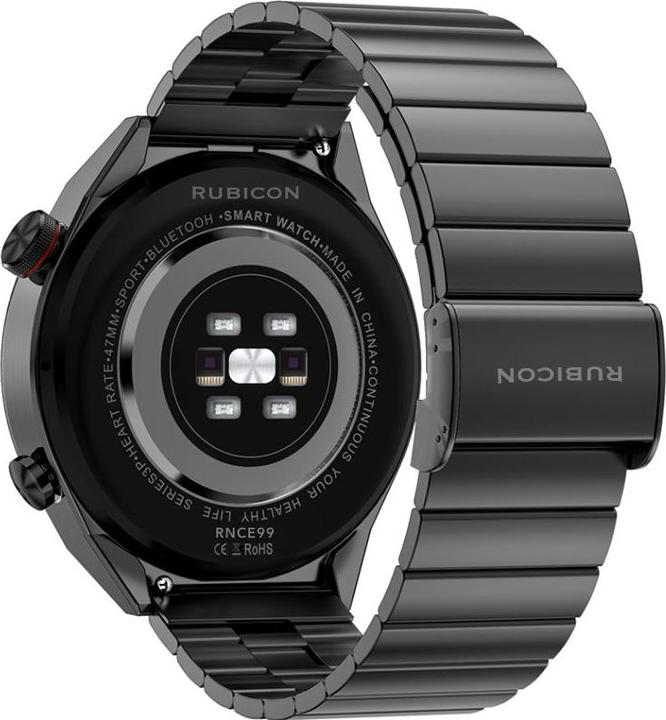 Productafbeelding RNCE99-2 Zwart-Zwart + Zwart Siliconen Bandje (47 mm)