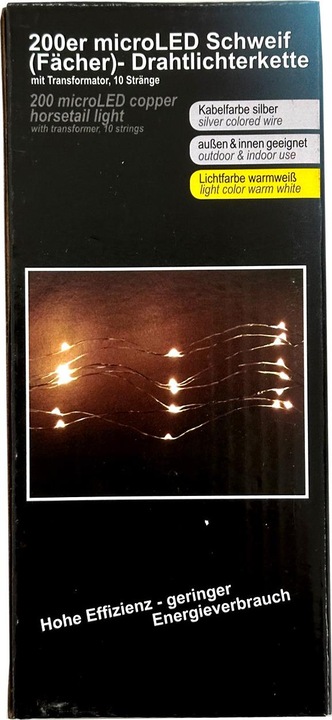 Actual product image Mojawo 200 micro LED tail chain fairy lights indoor and outdoor (2 m)