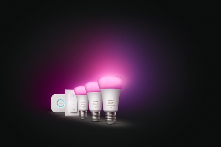 Actual product image Philips Hue White & Color Ambiance BT Starter-Set (E27, 9 W, 1100 lm, 3 x, F)